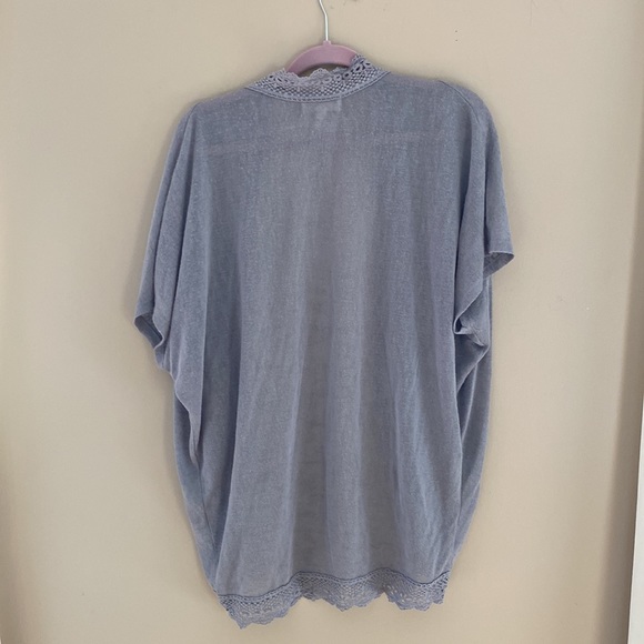 Soft grey short sleeve cardigan. - Picture 4 of 5